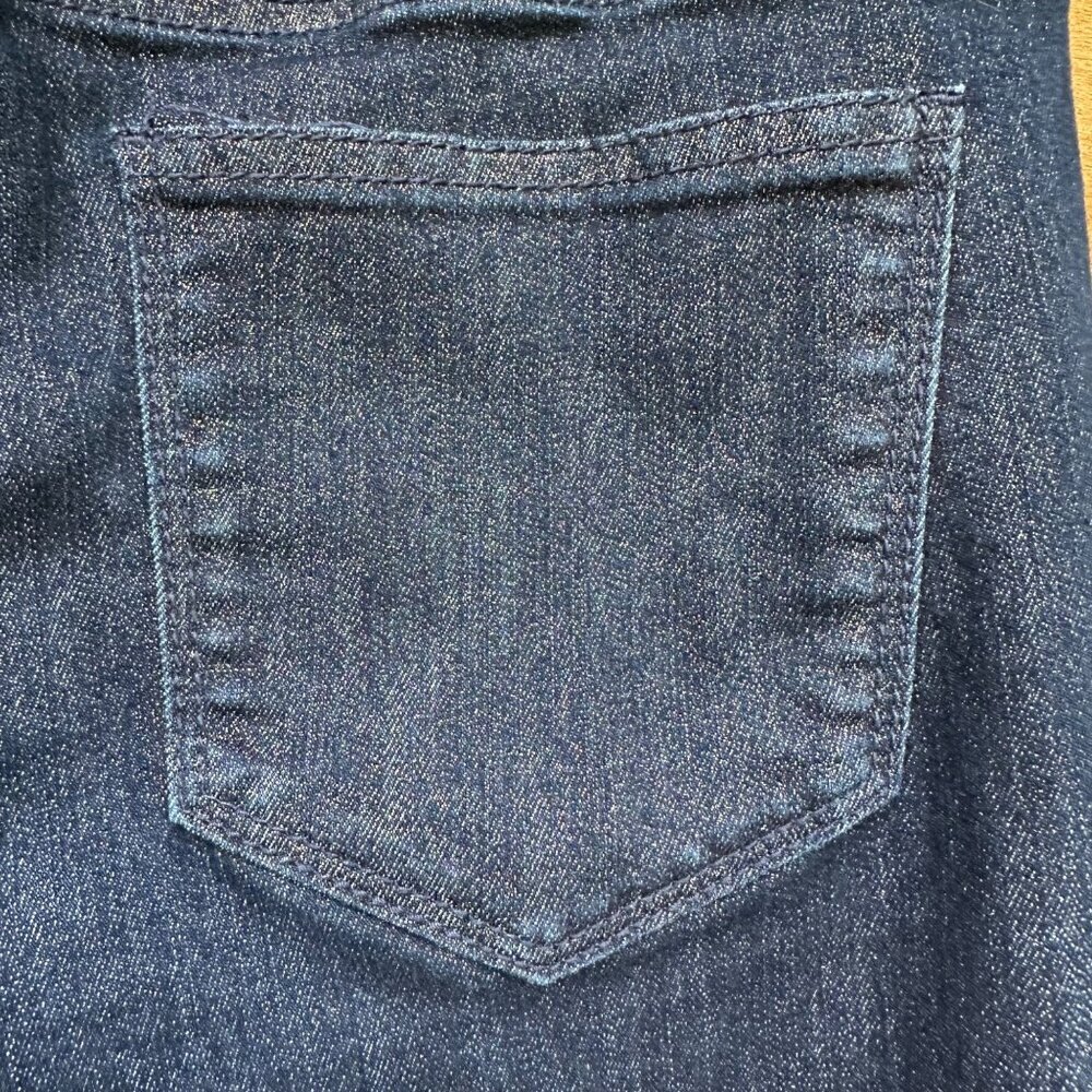 Chico’s Platinum Blue Gold Sparkle Glittery Jeggings Size 00 - Picture 13 of 13